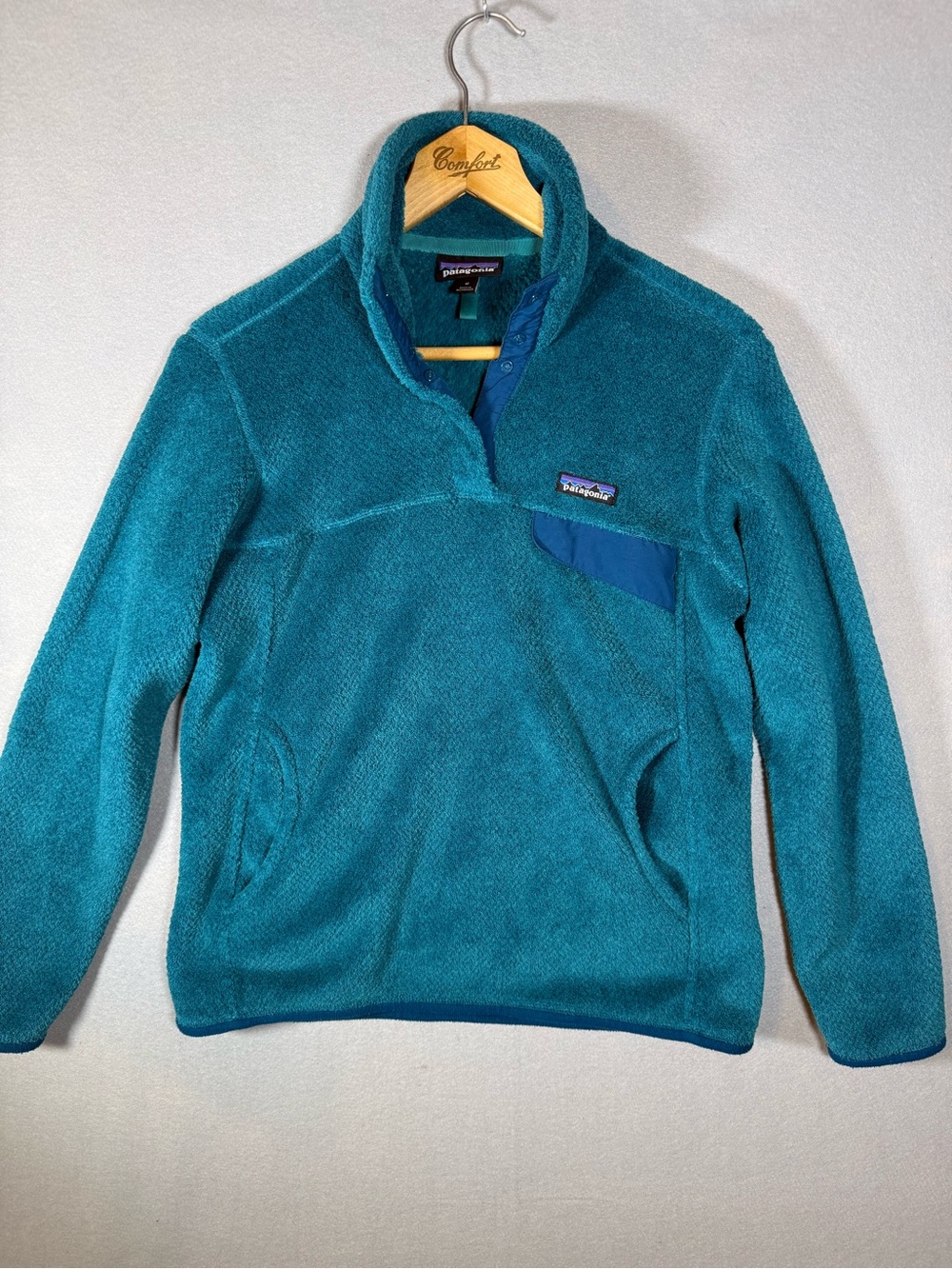Patagonia Re-Tool Snap-T Pullover Fleece Teal Blue Polartec STY25442 Womens M